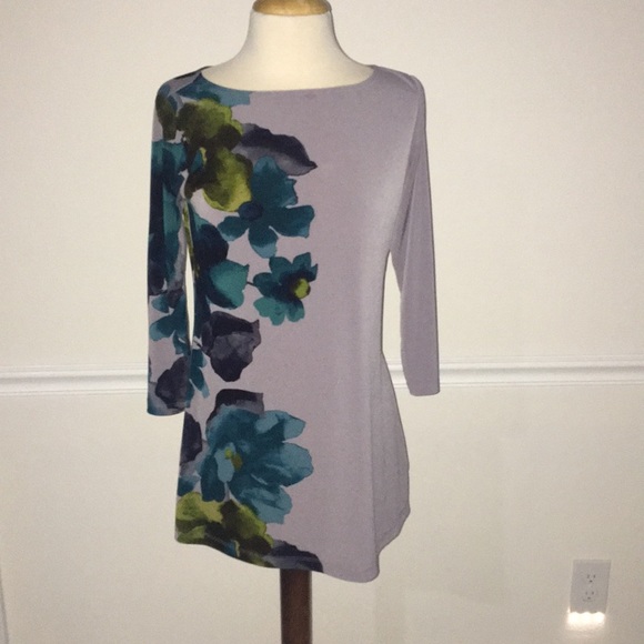 Susan Graver Tops - 🦋SUSAN GRAVER XS GRAY w/ abstract print TUNIC
